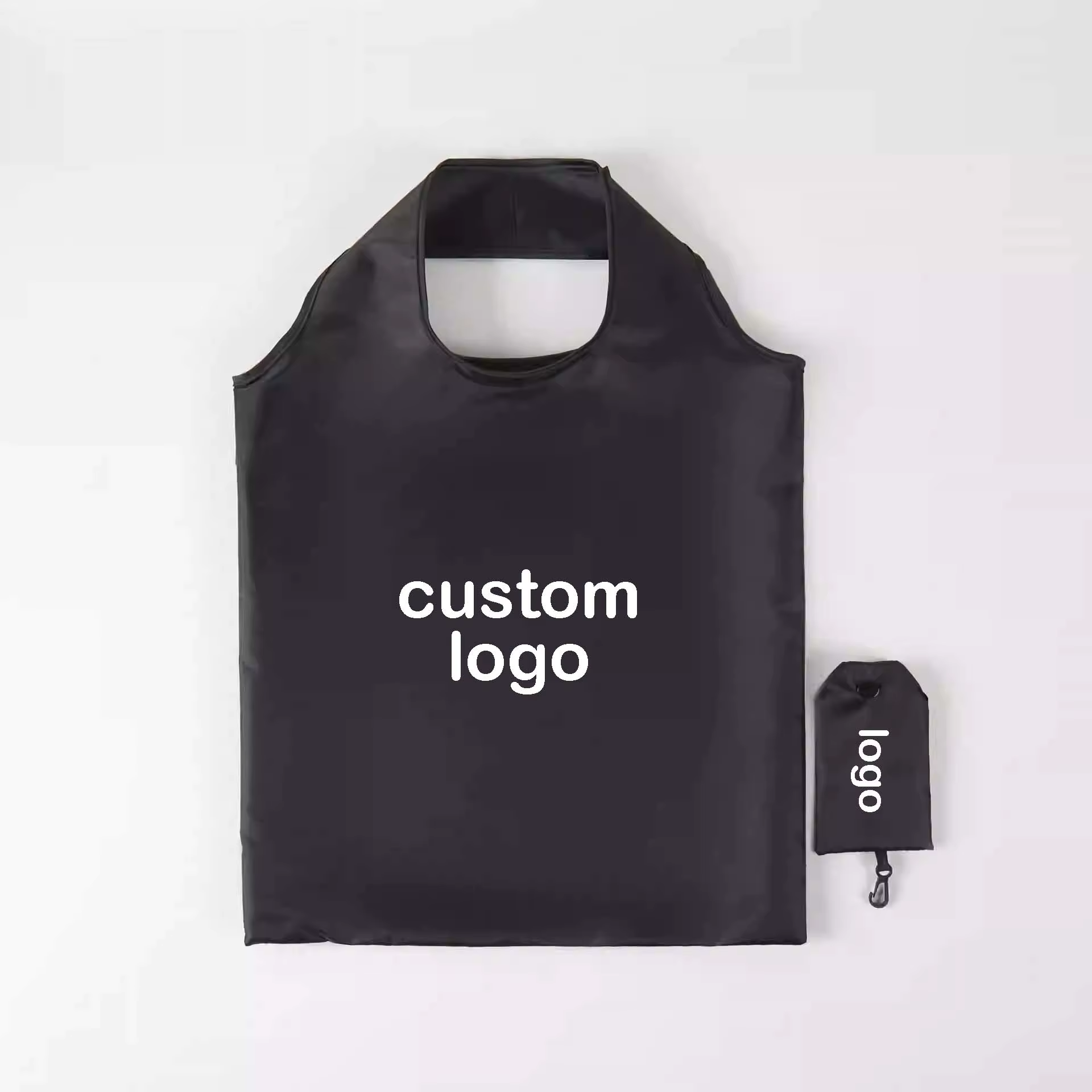 50 pièces/lot, sacs de courses portables pliables réutilisables écologiques avec logo personnalisé | Sac à main pour
