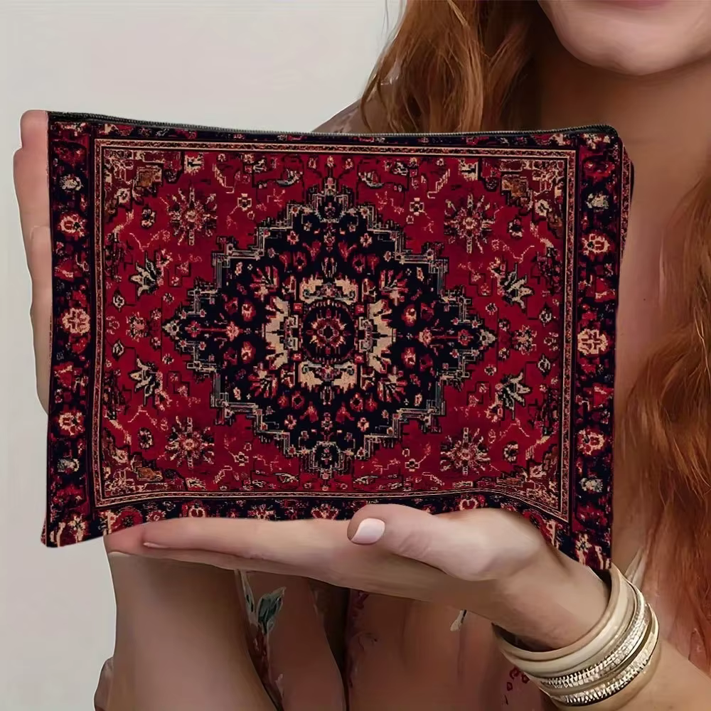 Un sac de maquillage bohème – Sac à fermeture éclair multifonctionnel mignon pour femmes