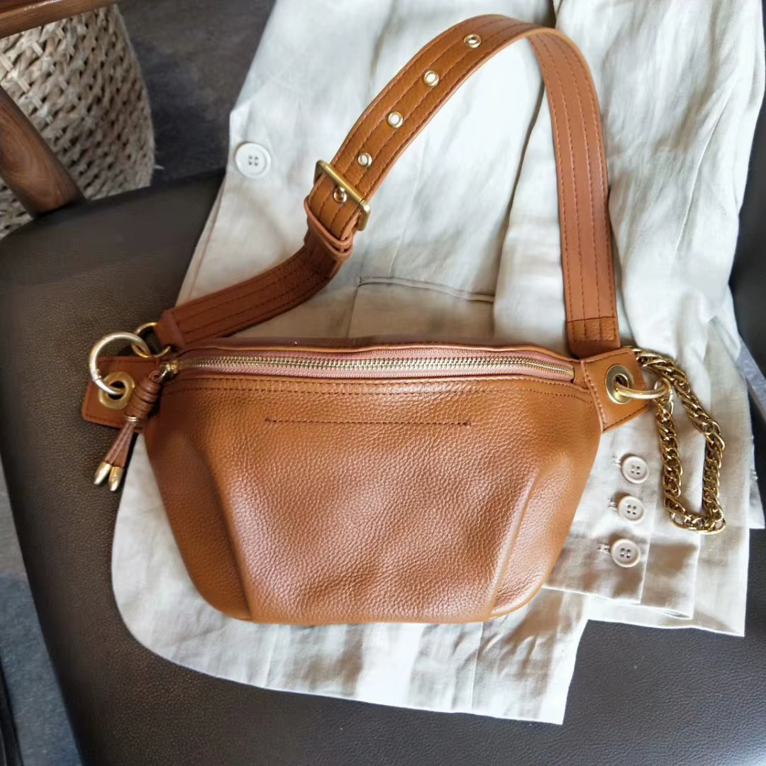 BRIGGS – sac à bandoulière multifonctionnel en cuir véritable gaufré pour femmes, sacoche de poitrine, accessoire féminin à la mode