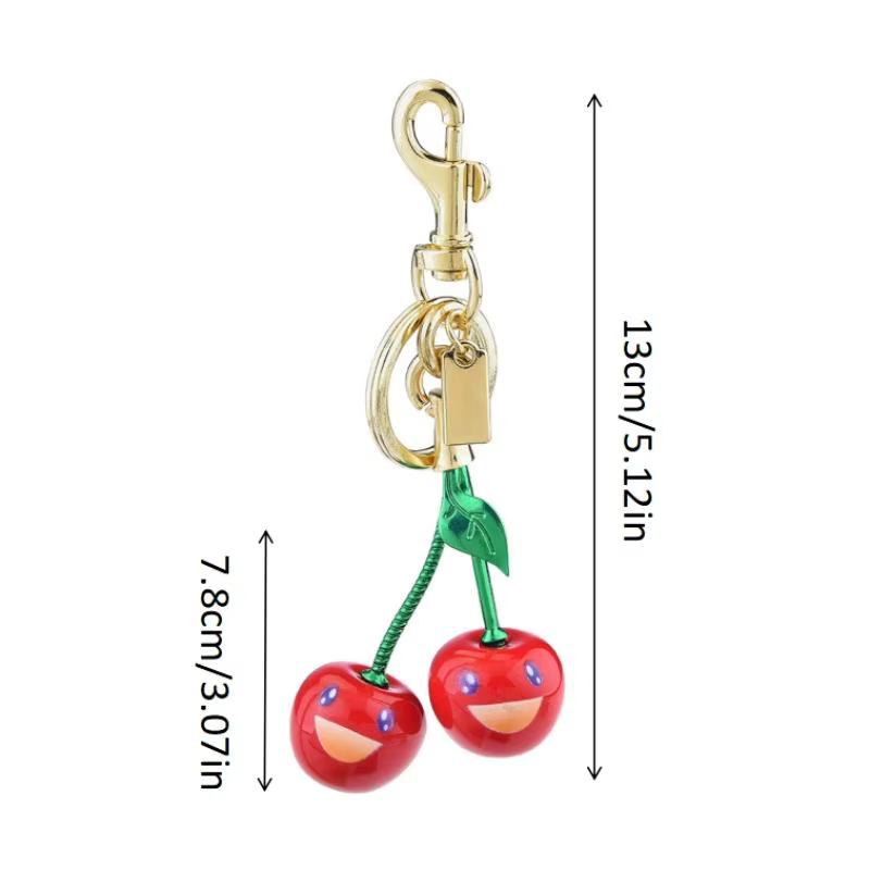 Mode souriant cerise porte-clés cerises sac pendentif