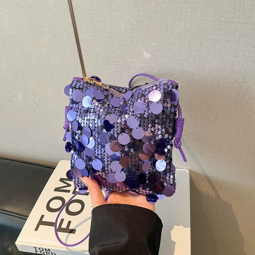 Nouveau sac mini bandoulière à sequins pour femme