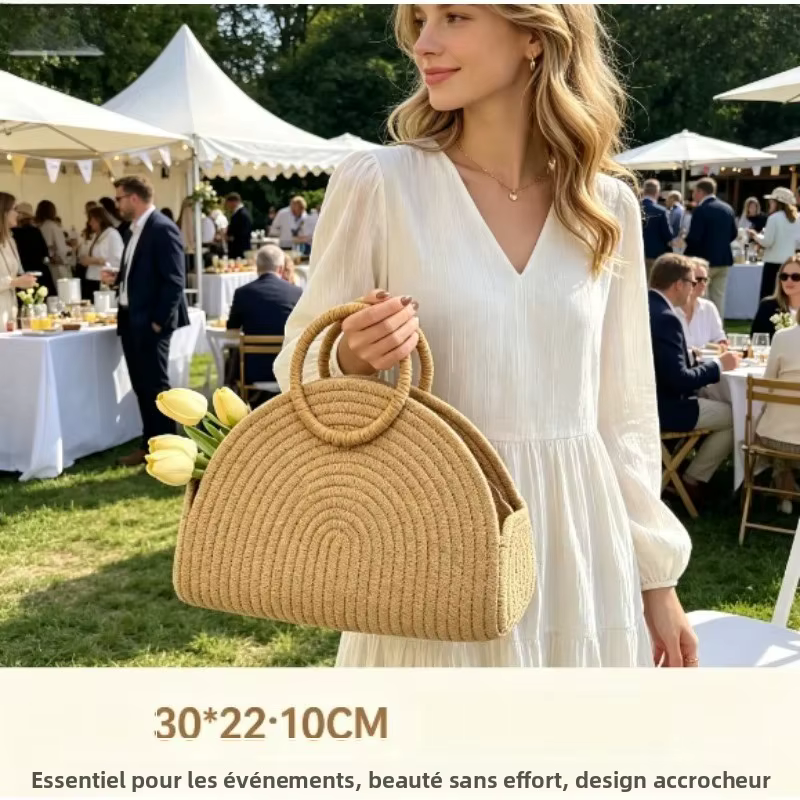 Sac à main tissé tendance 2026 pour femme – Sac bandoulière mini polyvalent et spacieux