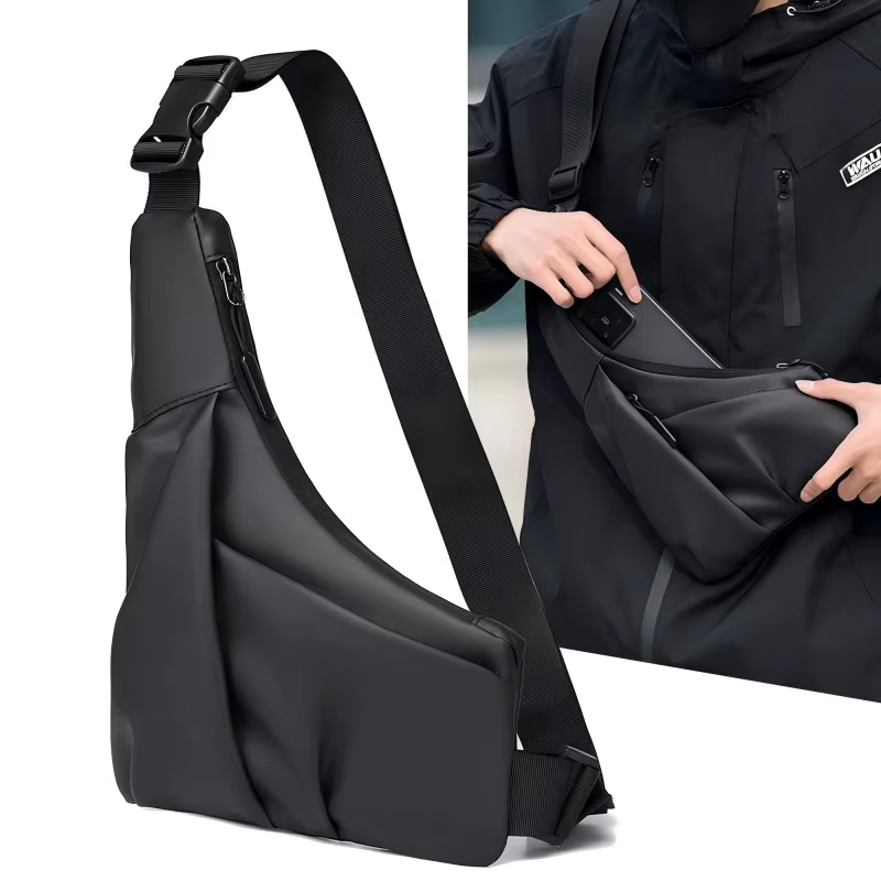 Sac croisé triangulaire antivol avec sangle réglable