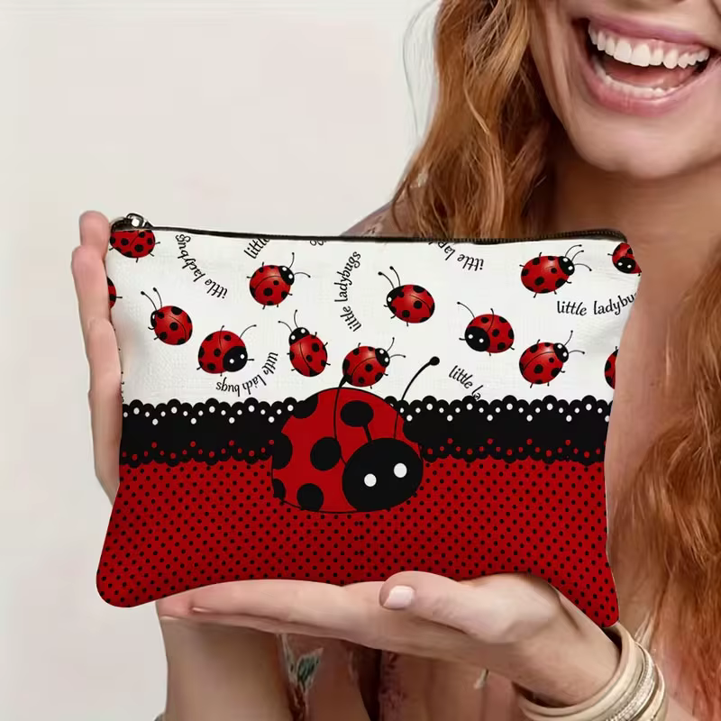 1 pièce, trousse de maquillage imprimée coccinelle