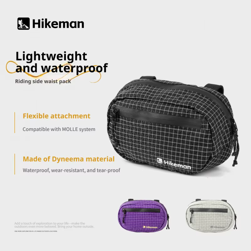 Sac banane Hikeman léger et imperméable pour la randonnée en extérieur avec système MOLLE, sac de poitrine respirant pour le cyclisme, la course à pied et les activités tactiques