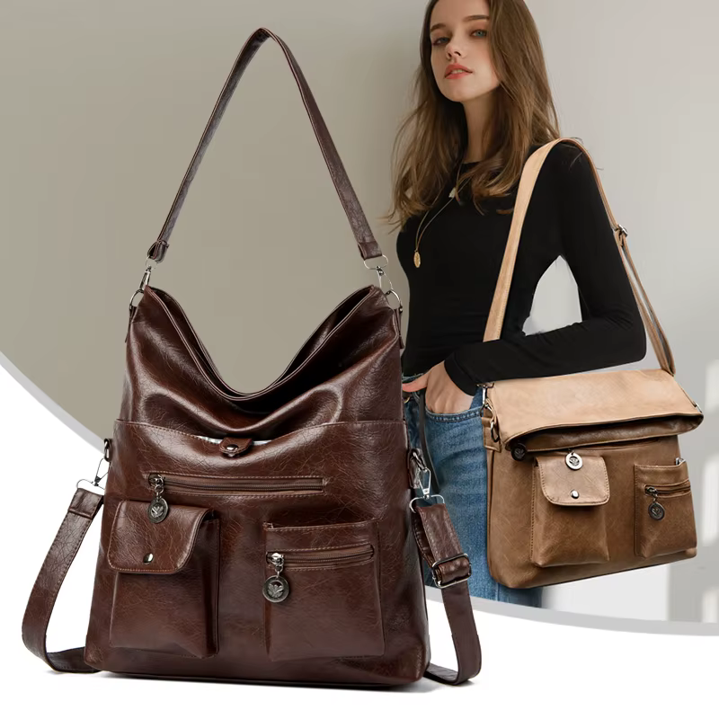 Sac fourre-tout en cuir Pu souple pour femmes