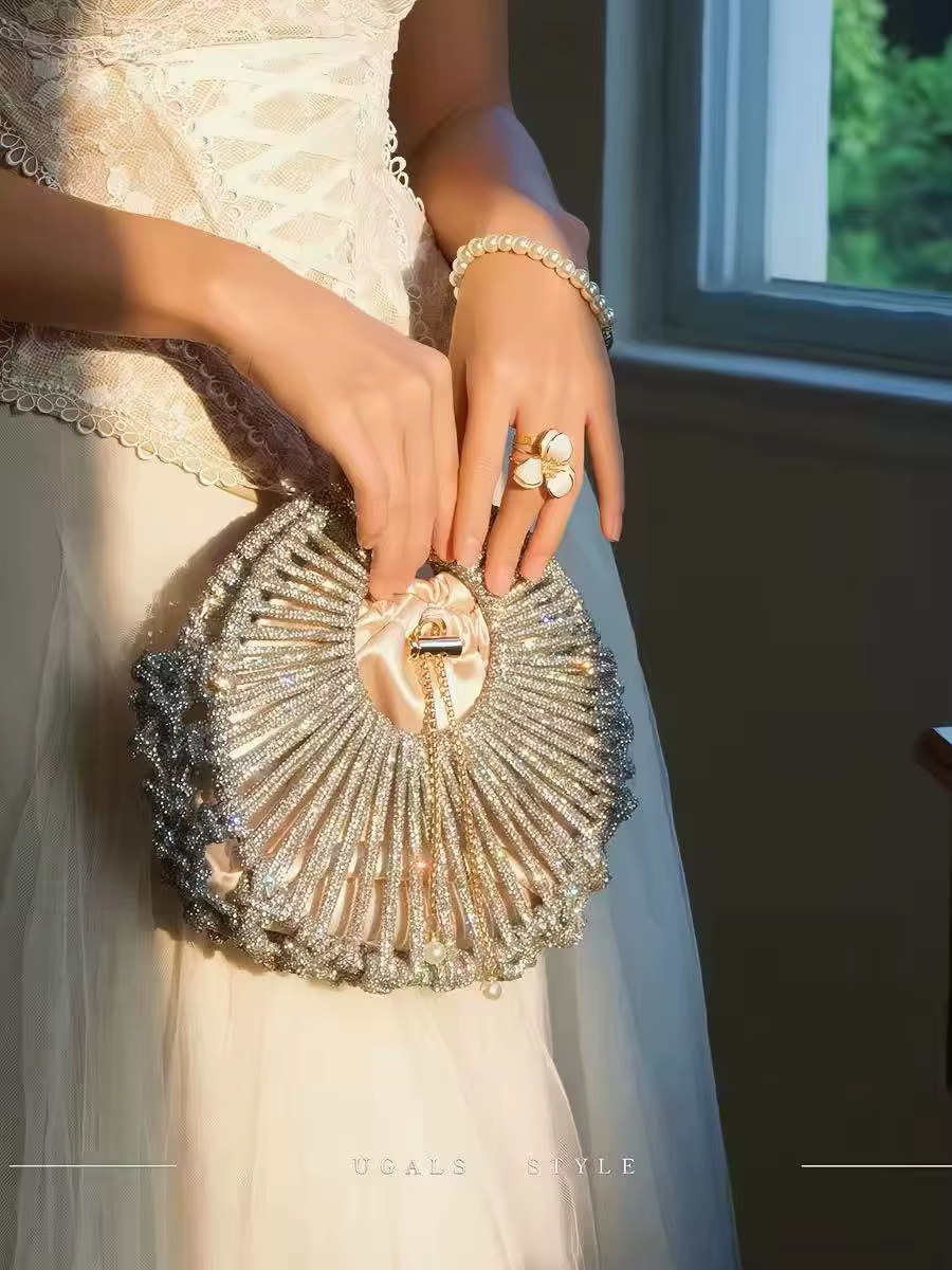 Sac circulaire tissé à la main en corde brillante