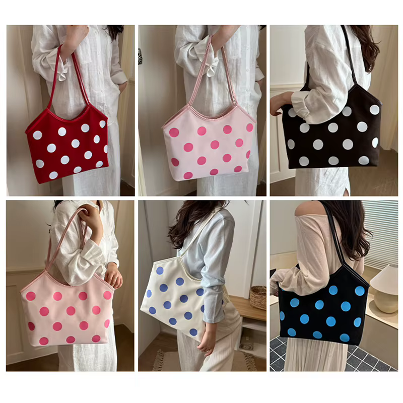 Sac fourre-tout vintage à pois