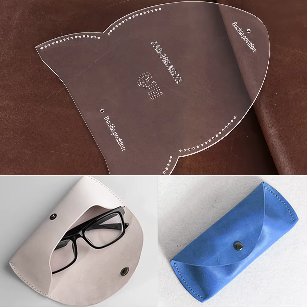 1 ensemble de gabarits de fabrication de sacs à lunettes en cuir