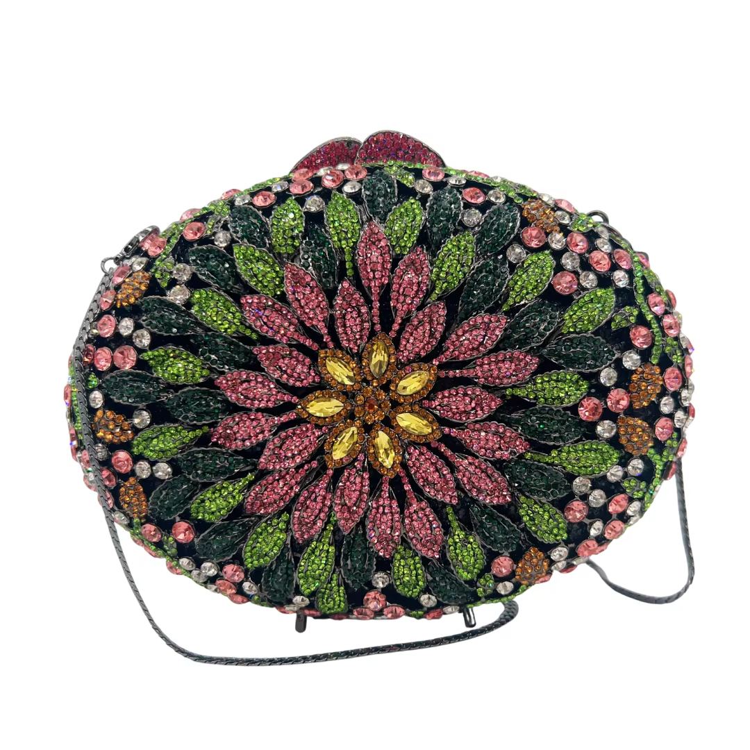 Pochette de soirée à imprimé floral artistique