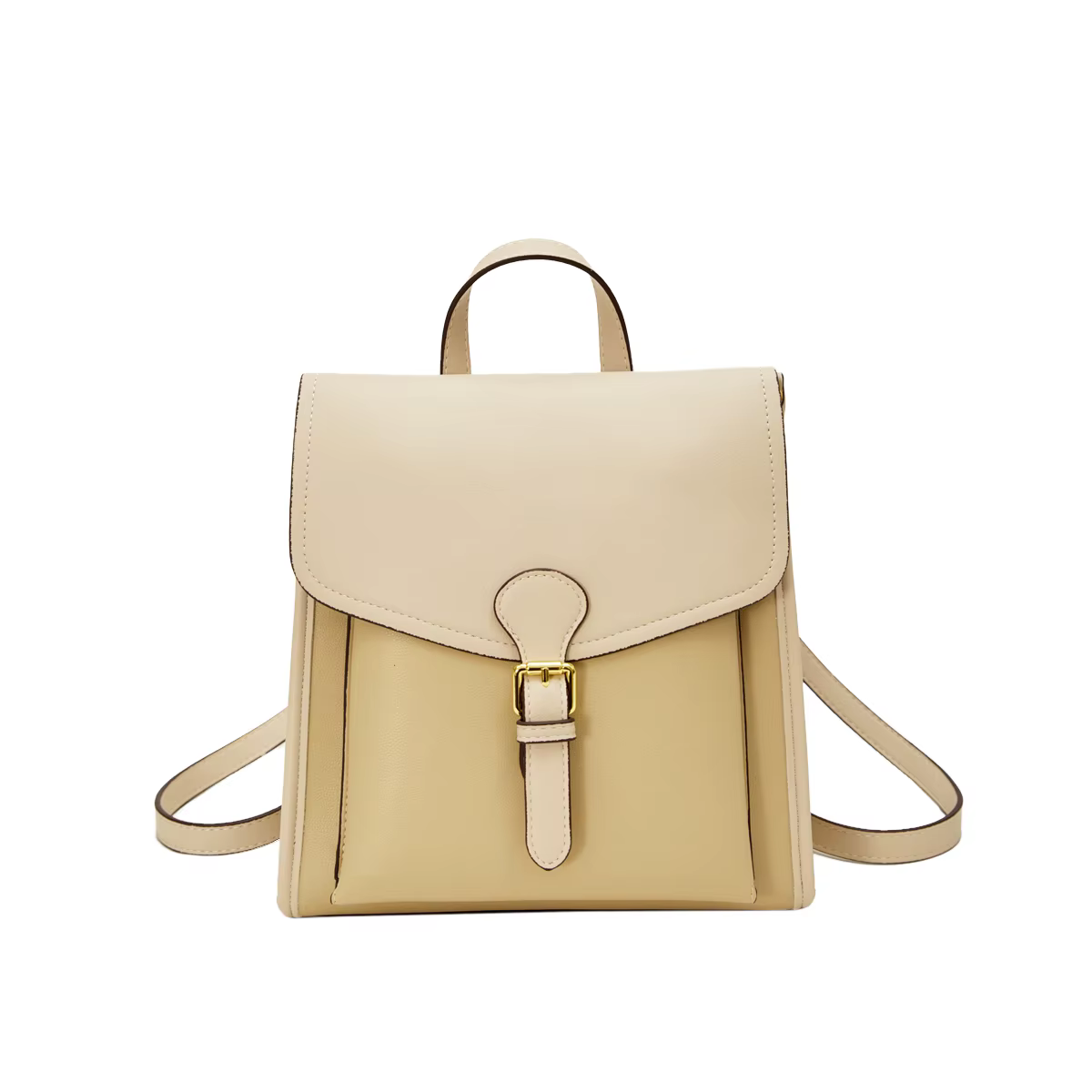 Sac à dos en cuir bicolore pour femme