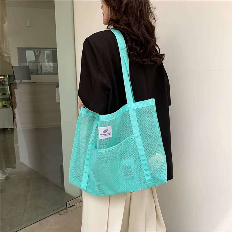 Sac à bandoulière en maille transparente pour femmes