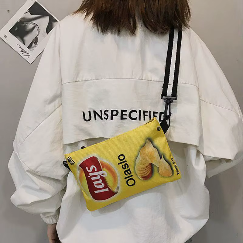 Potato Chip Snack Pattern Crossbody Bag