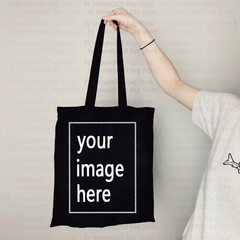 Fourre-tout en toile avec nom et logo personnalisés pour jeunes femmes