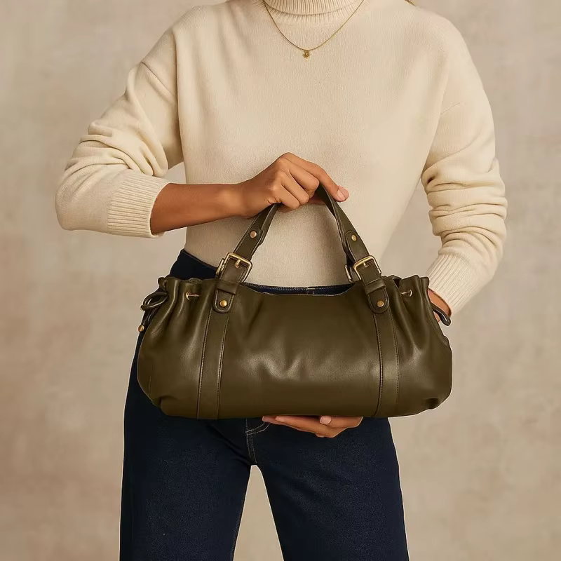 Sac à main simple à bandoulière pour femmes, sac Boston élégant et polyvalent, sac de travail intérieur en polyester doux