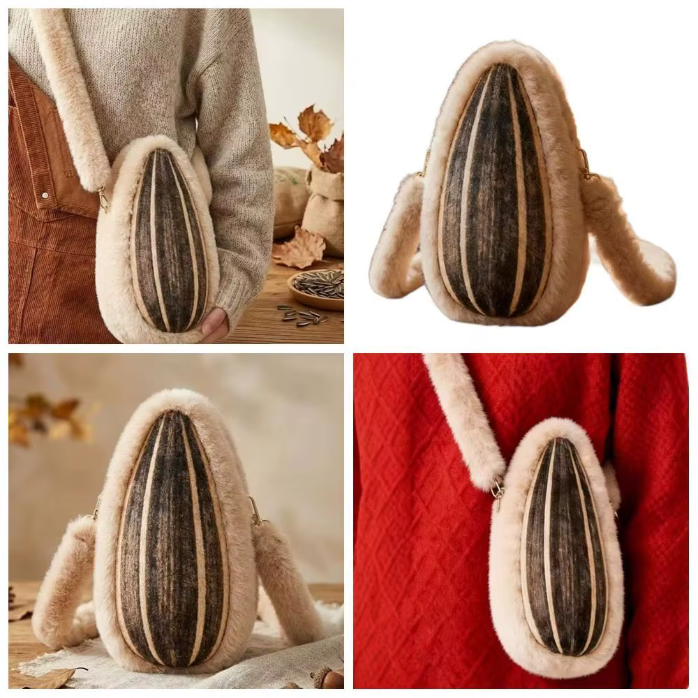 Sac bandoulière créatif motif grain de tournesol