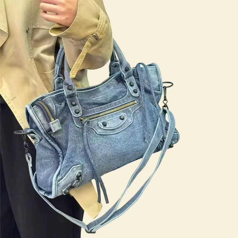 Le City 2026 Nouveau Sac à bandoulière souple en denim délavé