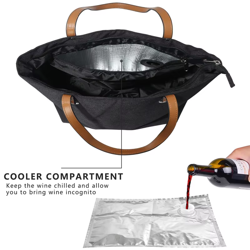Wine Tote Bag, glacière de plage pour cadeau de voyage