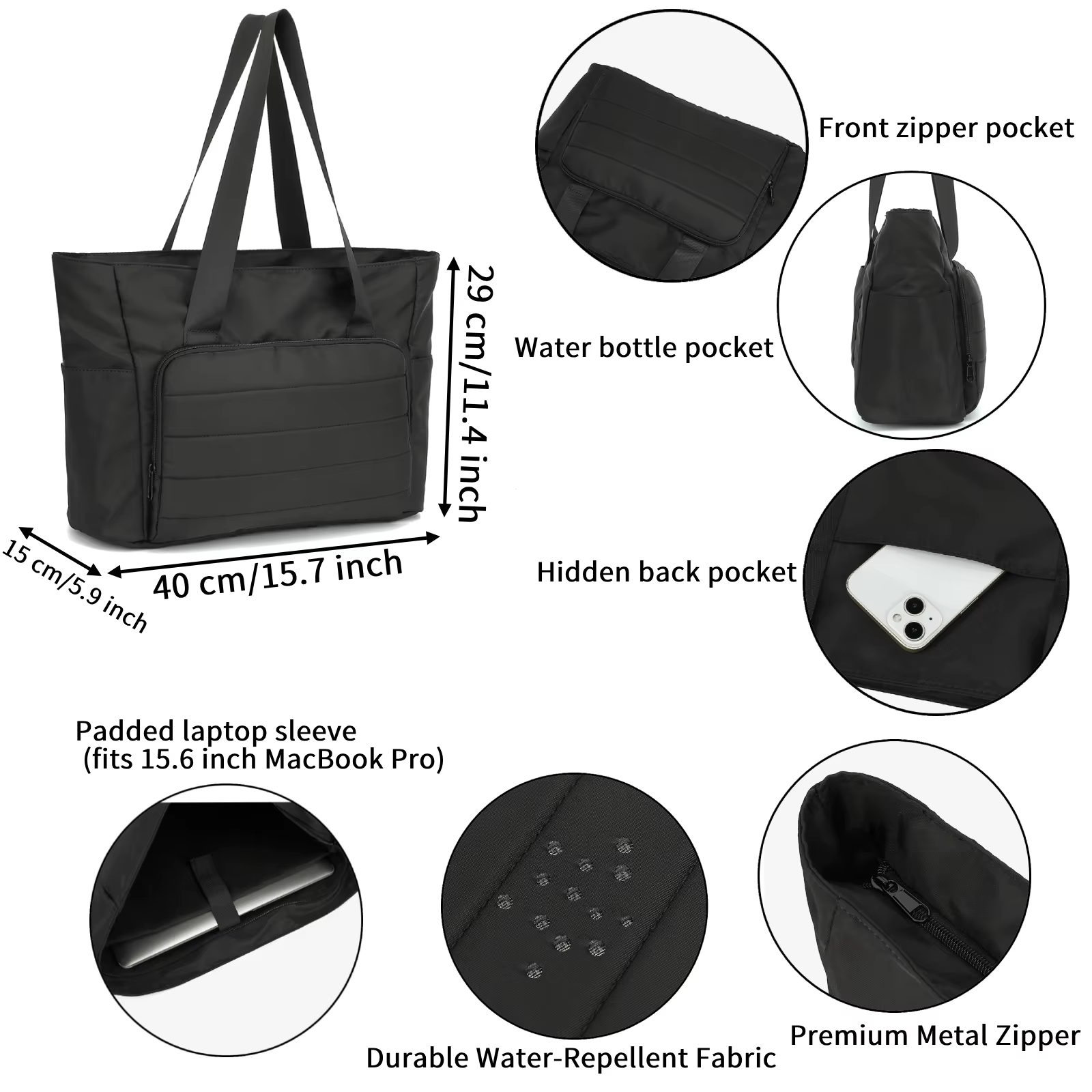 Sac fourre-tout pour ordinateur portable 15