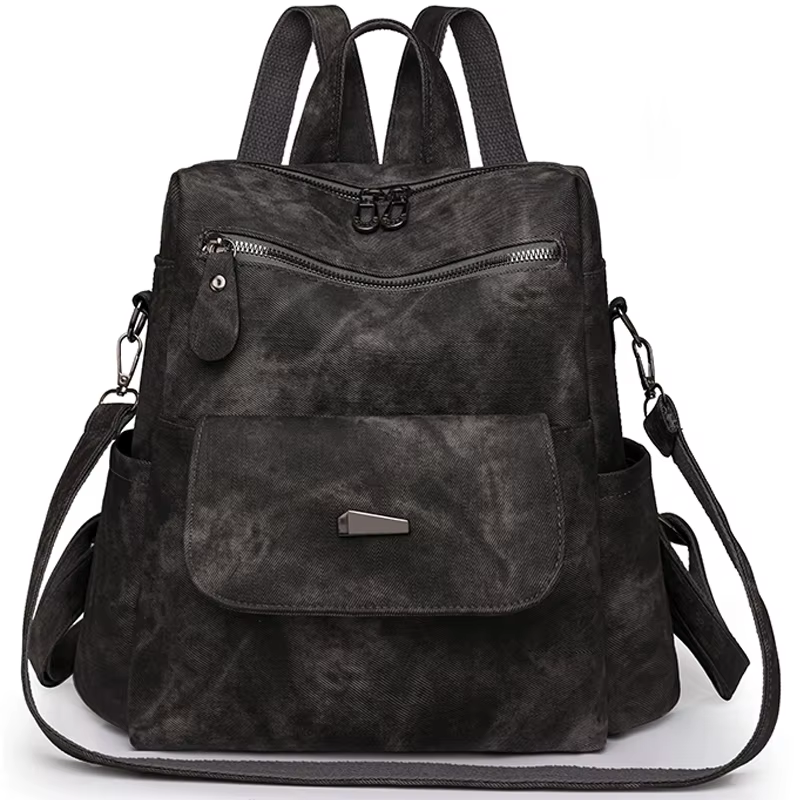 Sac à dos en cuir monochrome pour femme