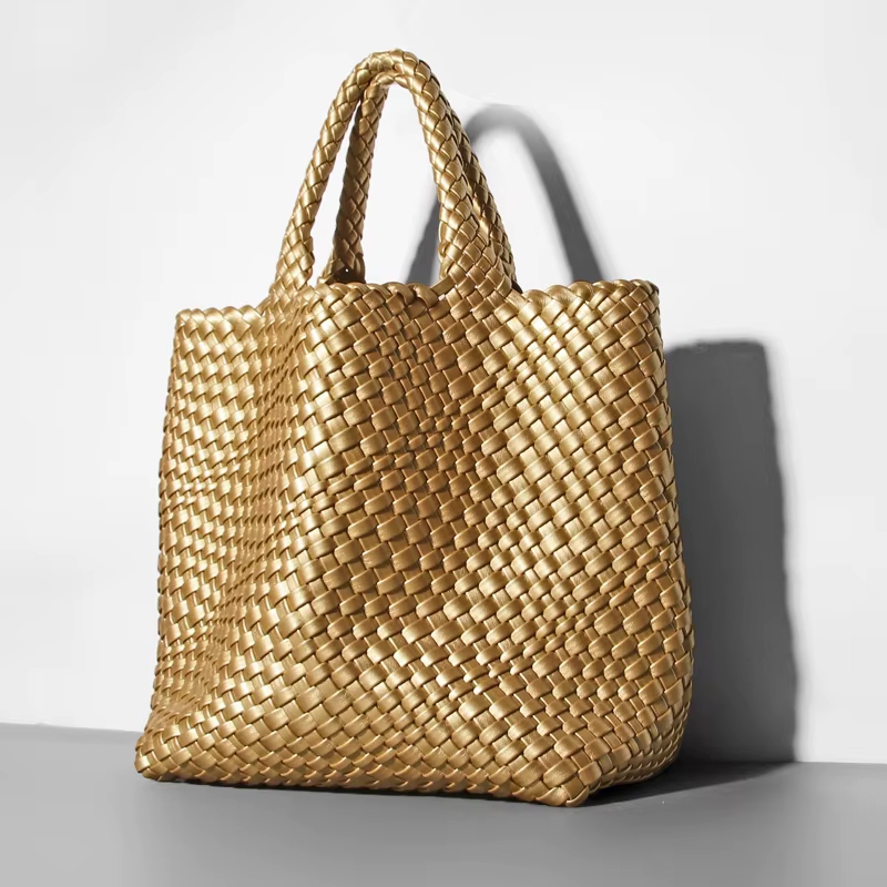 Nouveaux sacs à main tissés en maille dorée grande capacité 2026 pour femmes
