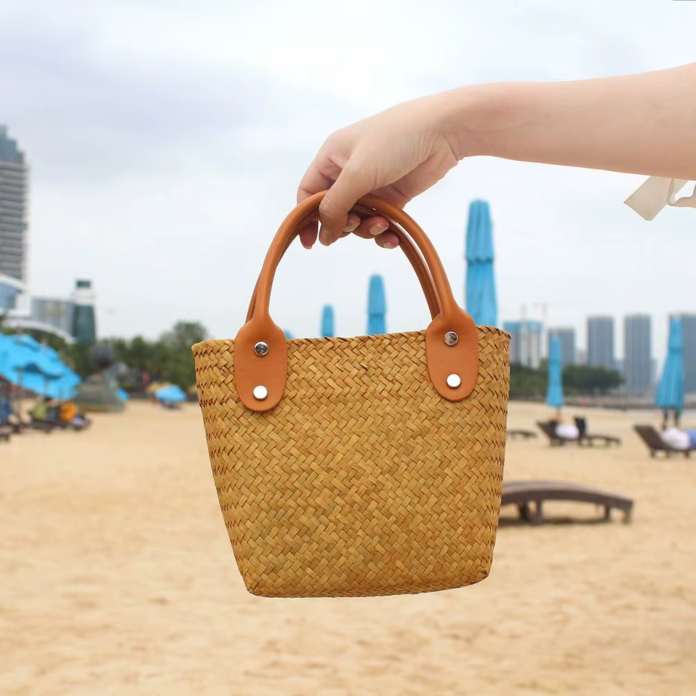 Sac à main tissé en paille pour femme