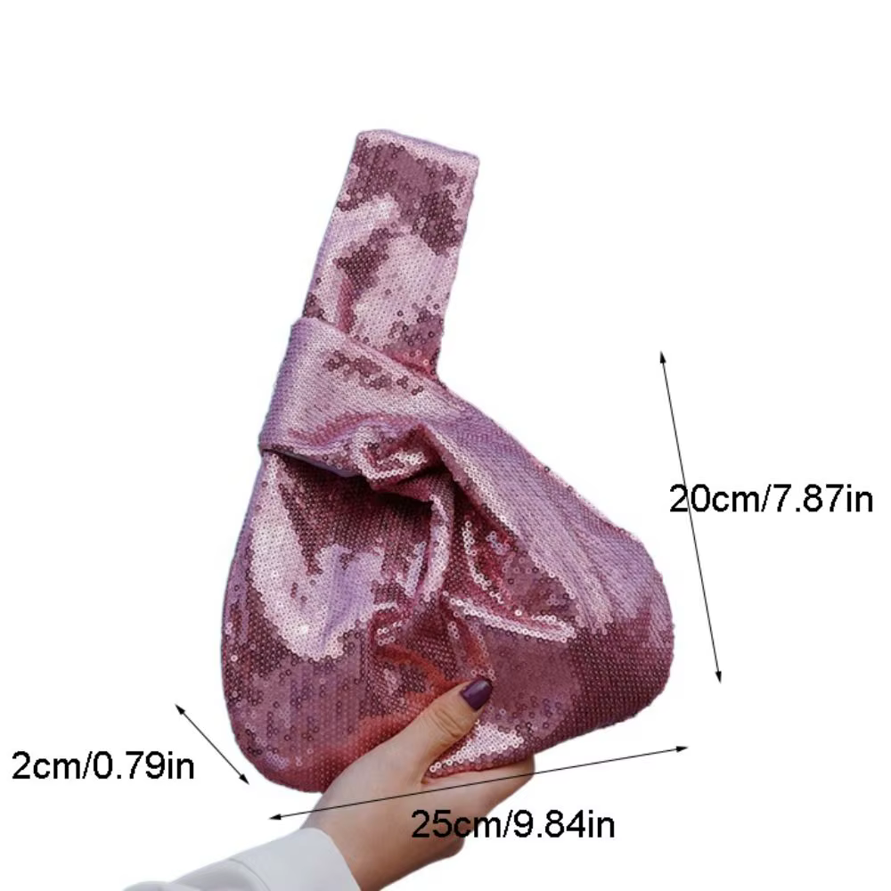 Sac de poignet à nœud pailleté