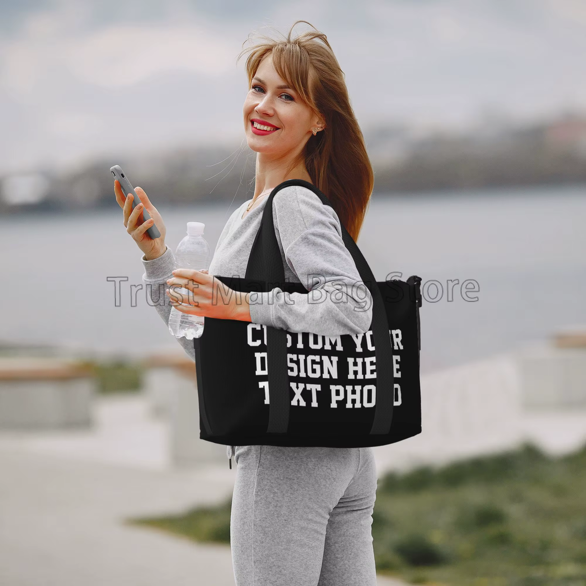 Personnalisez votre conception texte Photo impression sacs de sport personnalisé Durable week-end sac de nuit pour femmes hommes voyage sac de bagage
