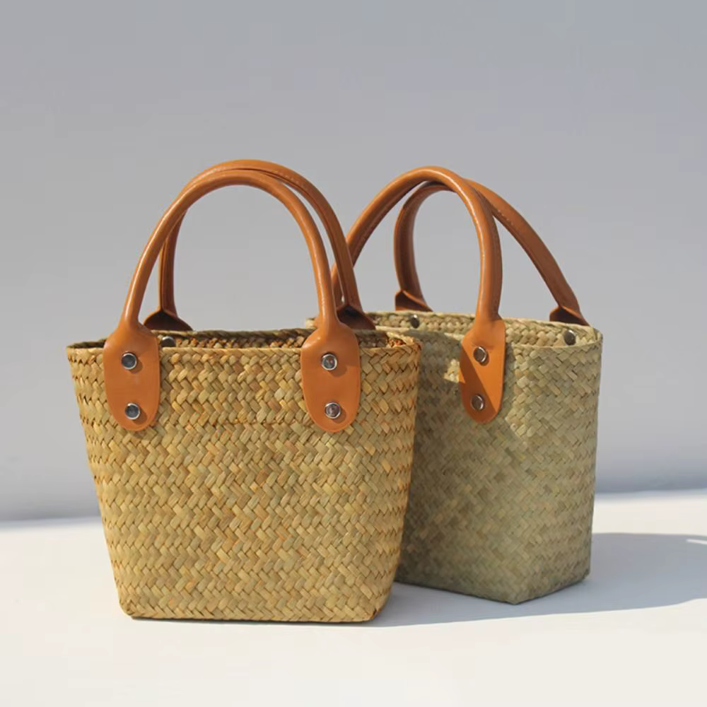 Sac à main tissé en paille pour femme