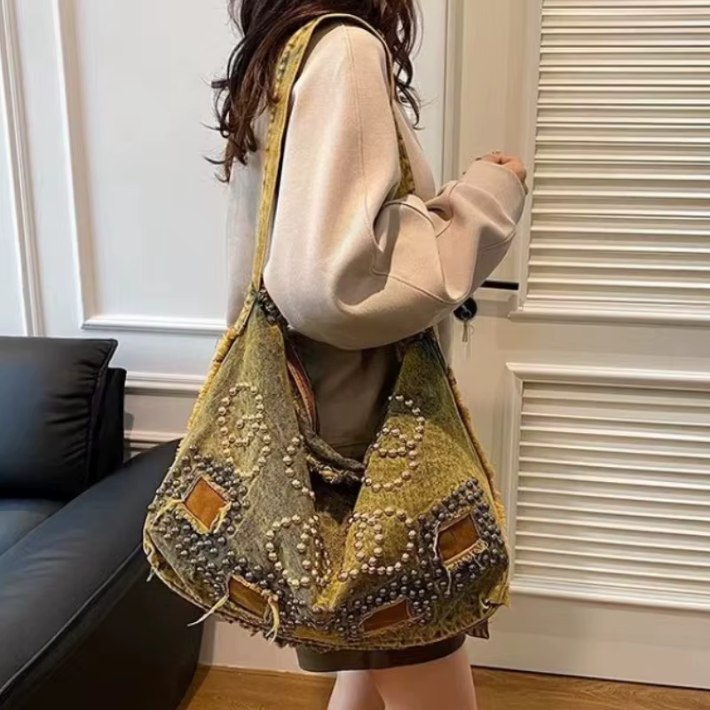 Sac fourre-tout en jean délavé