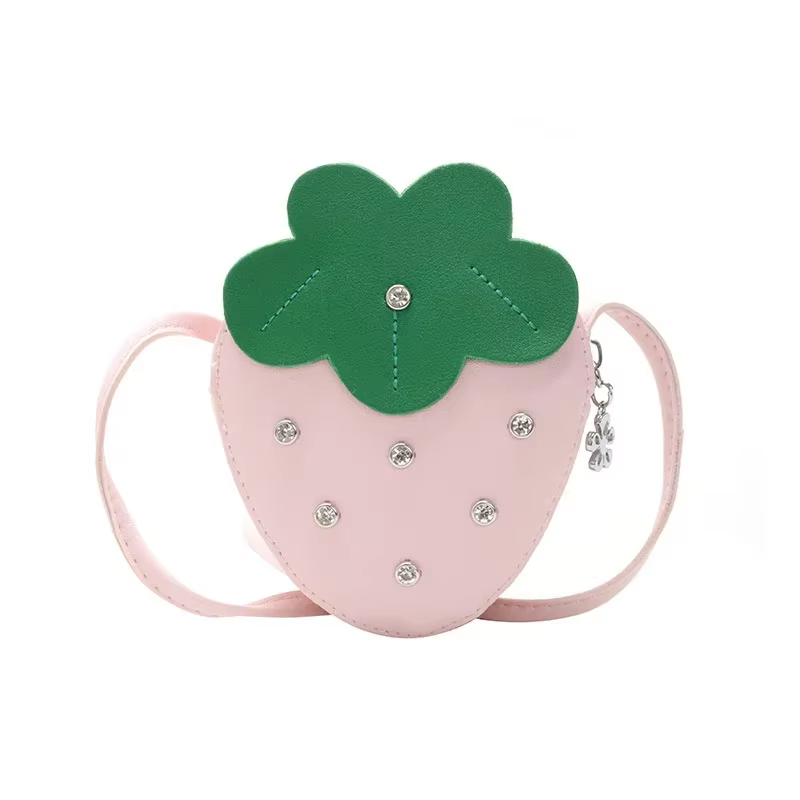 1 pièces enfants petit sac fraise sac à bandoulière mignon petite fille zéro portefeuille polyvalent mode sac