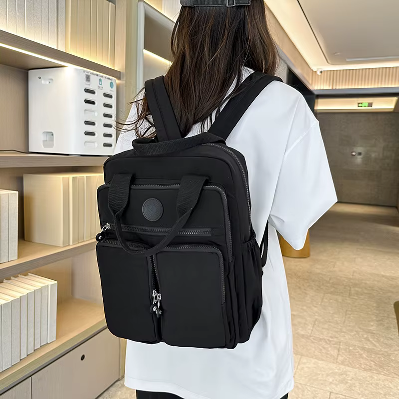 Sac d'école étudiant Version coréenne Junior lycéen mignon couleur unie sac à dos de haute qualité Double sacs à bandoulière