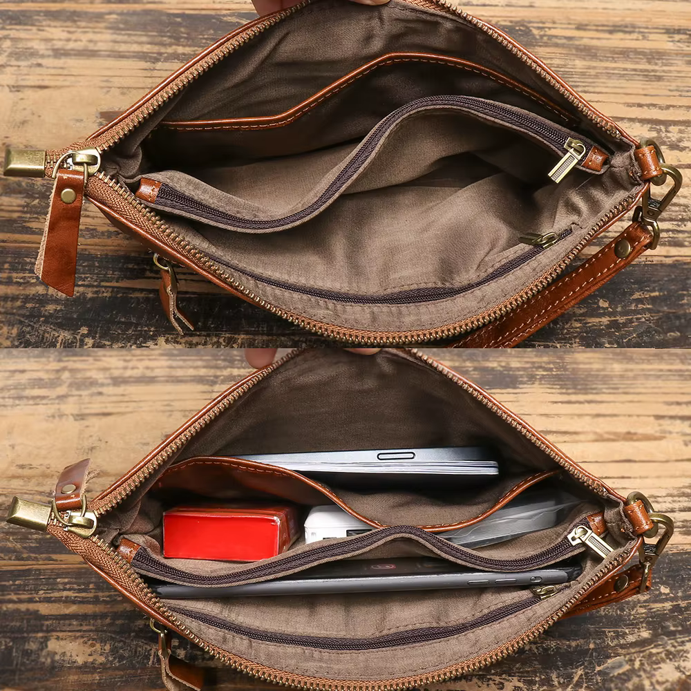 ROOG Portefeuille pochette en cuir vintage intemporel