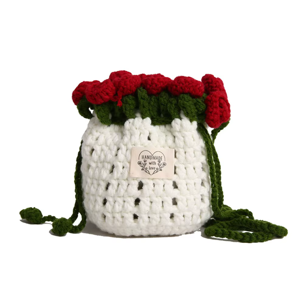 Sac seau de plage en corde de coton tressée
