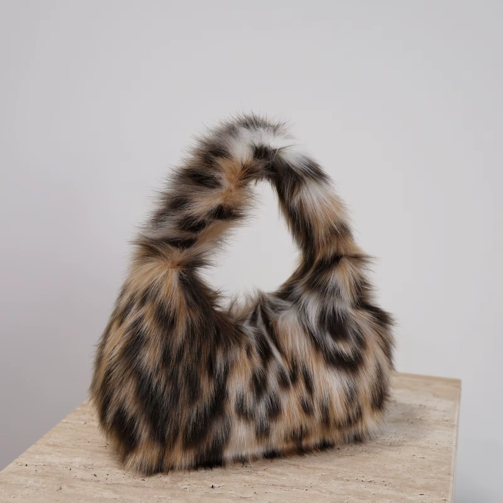 Sac sous les bras Hobos en peluche léopard pour femmes Y2K