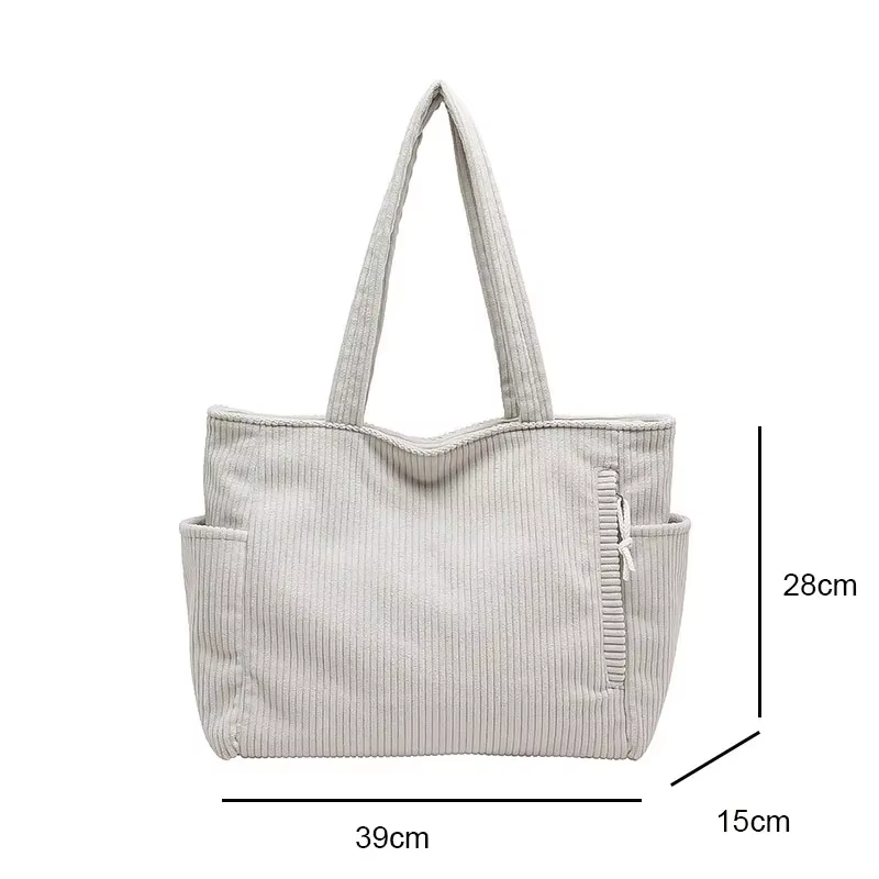 Sac à main quotidien en velours côtelé