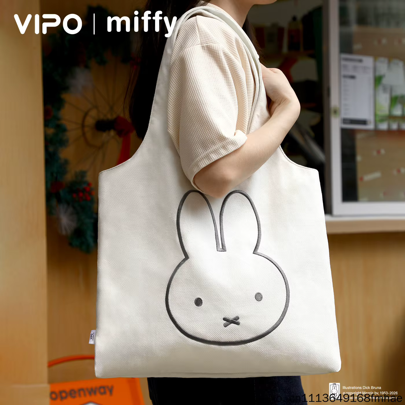 Vipo X Miffy – sac fourre-tout en toile de grande capacité