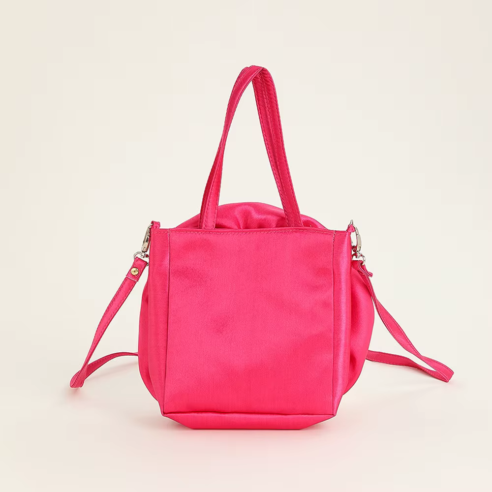 Sac à main rose plissé pour femme