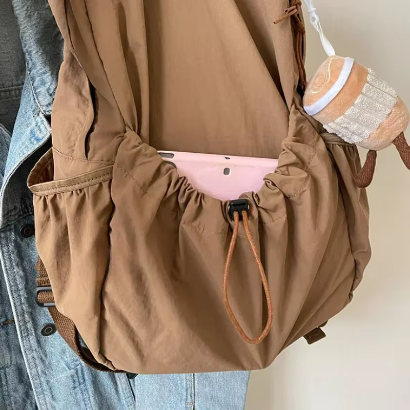Sac à dos décontracté femmes grande capacité mode Junior lycée étudiant pli cartable sac en tissu coréen voyage sac à dos