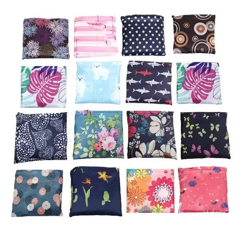 Grande taille en Nylon grand fourre-tout ECO réutilisable Polyester Portable épaule femmes sacs à main pochette pliante sac à provisions pliable