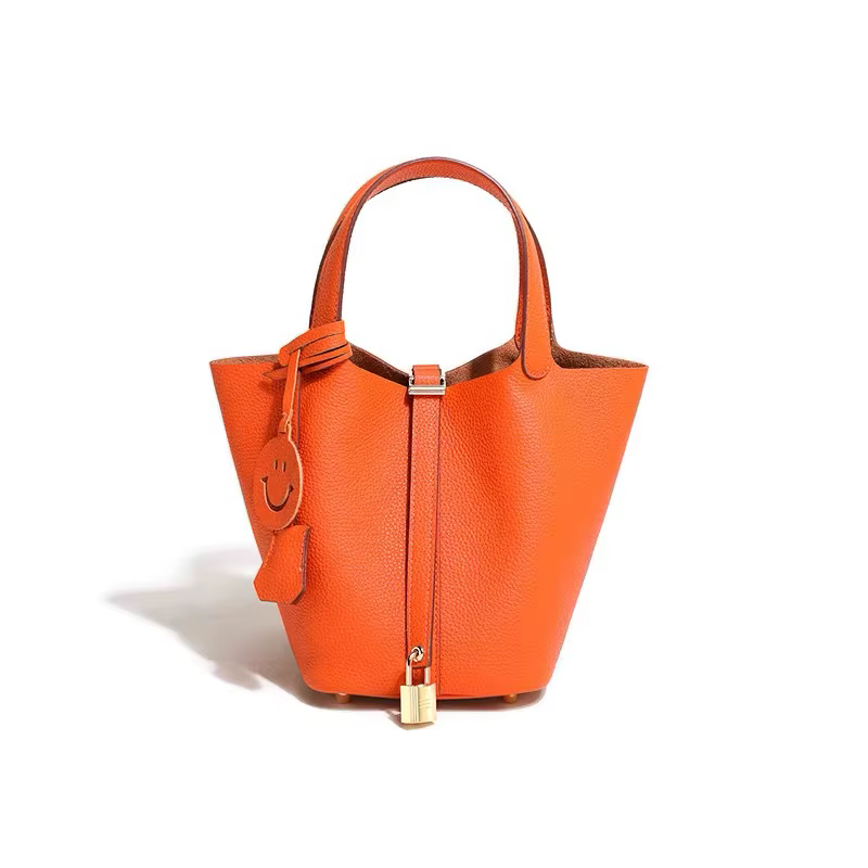 Nouveau style 2025 Sac seau en cuir véritable pour femme