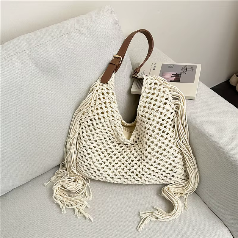 Sac de plage en paille pour femme