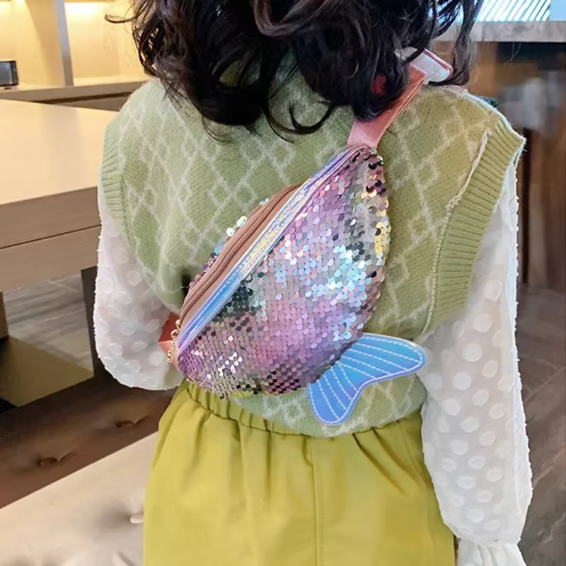 Sac banane à sequins pour fille