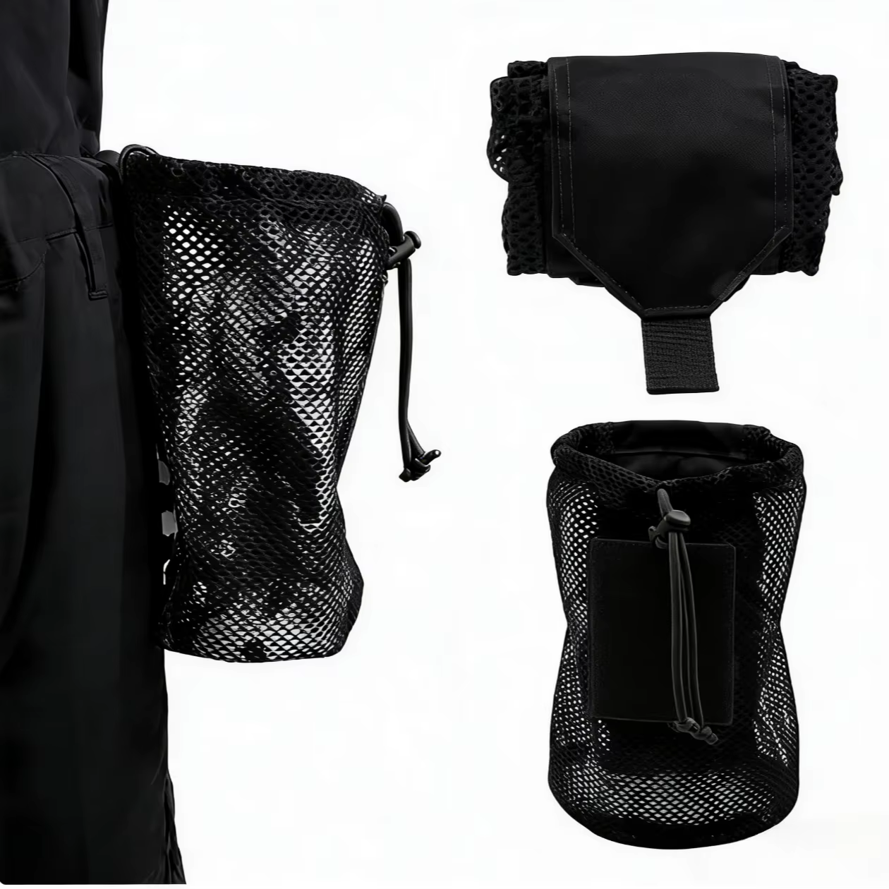 Pochette de rangement en nylon à enroulement