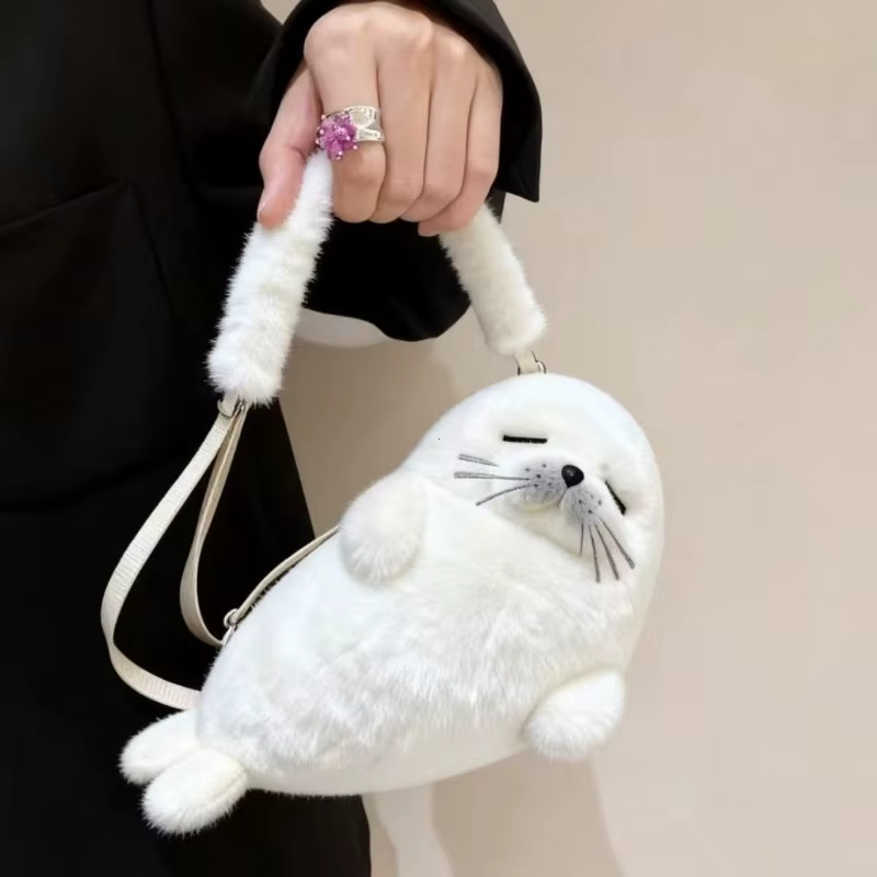 Sac à bandoulière en forme de phoque mignon et épaissi