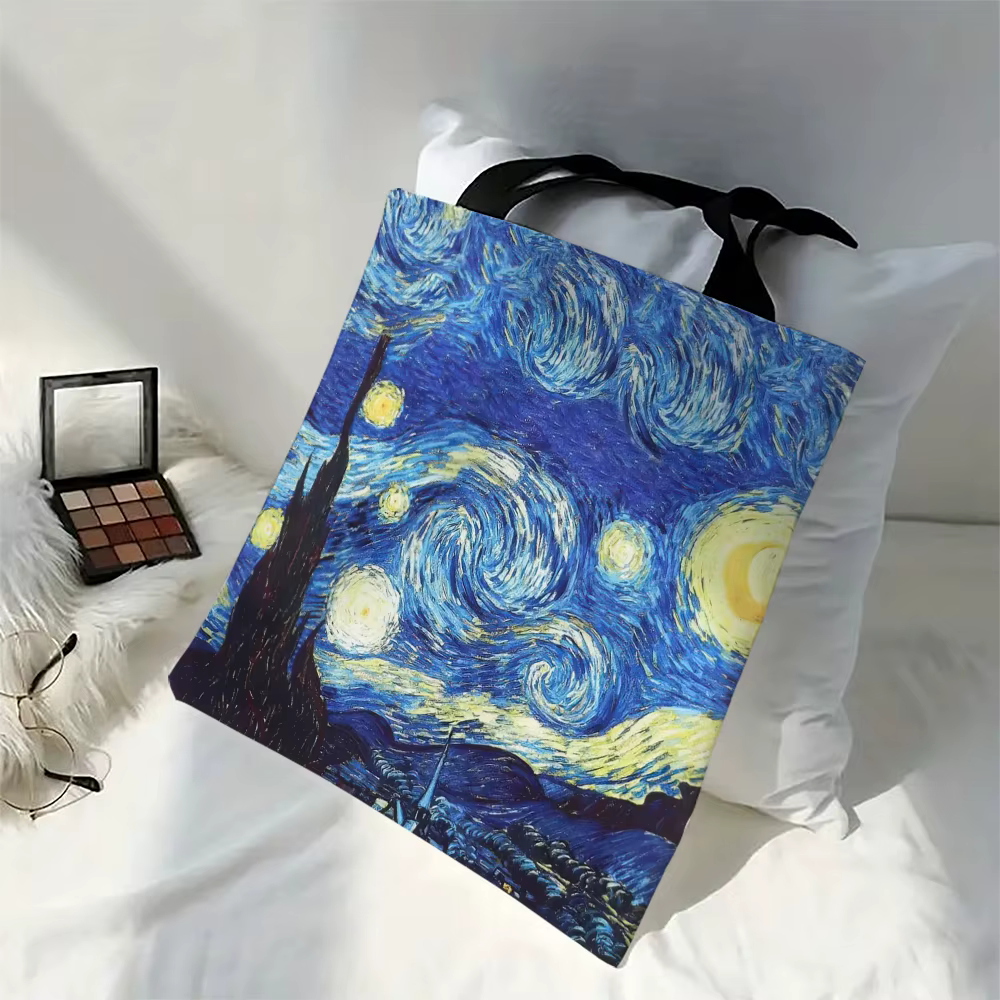 Sac à main léger en lin de la série Van Gogh