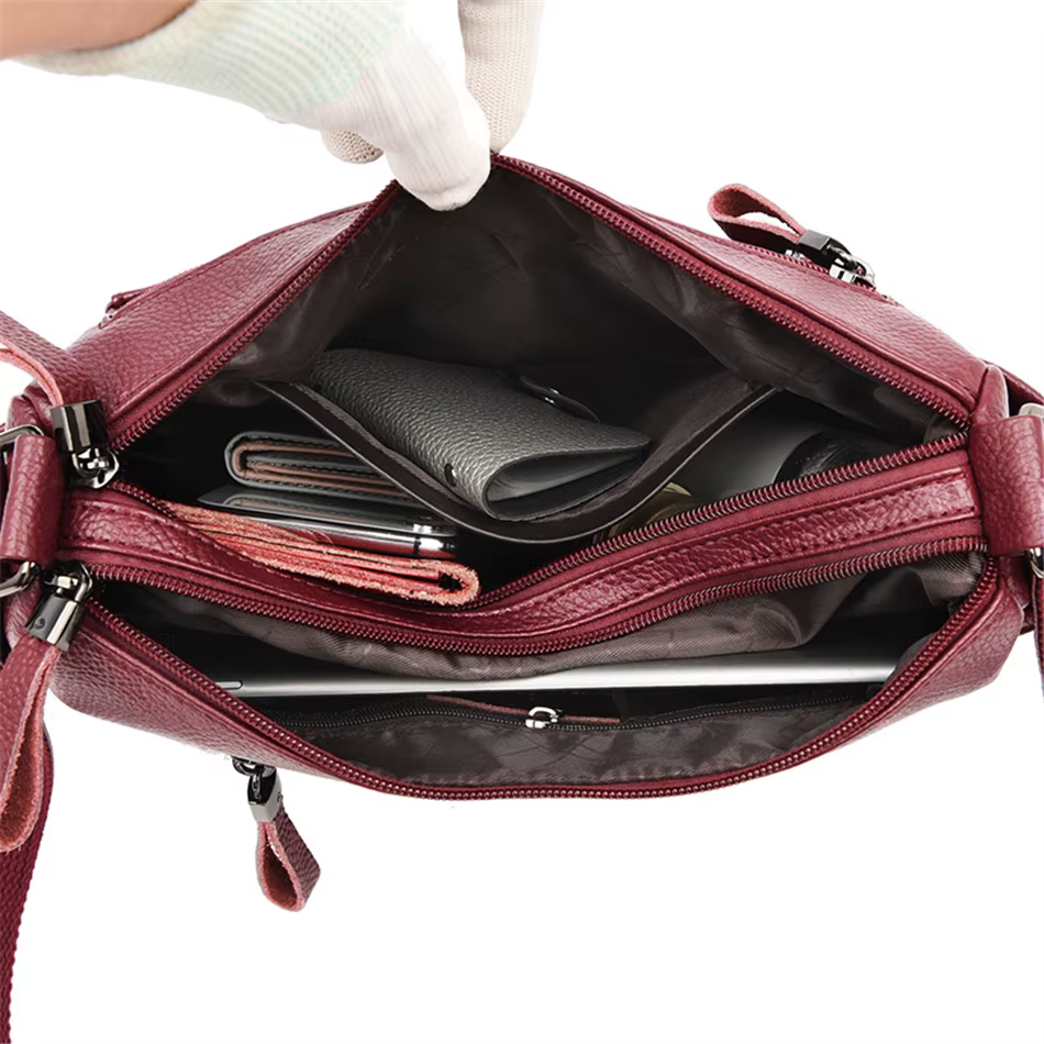 Sac à main en cuir véritable pour femmes