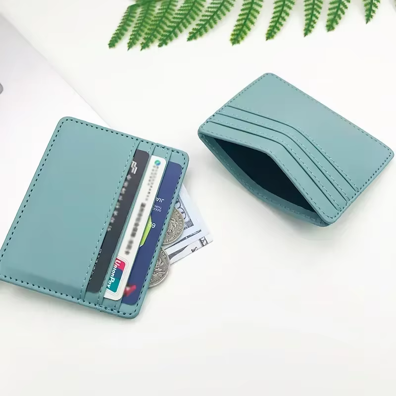 1Pc Pu Leather ID Card Holder Candy Color Bank Credit