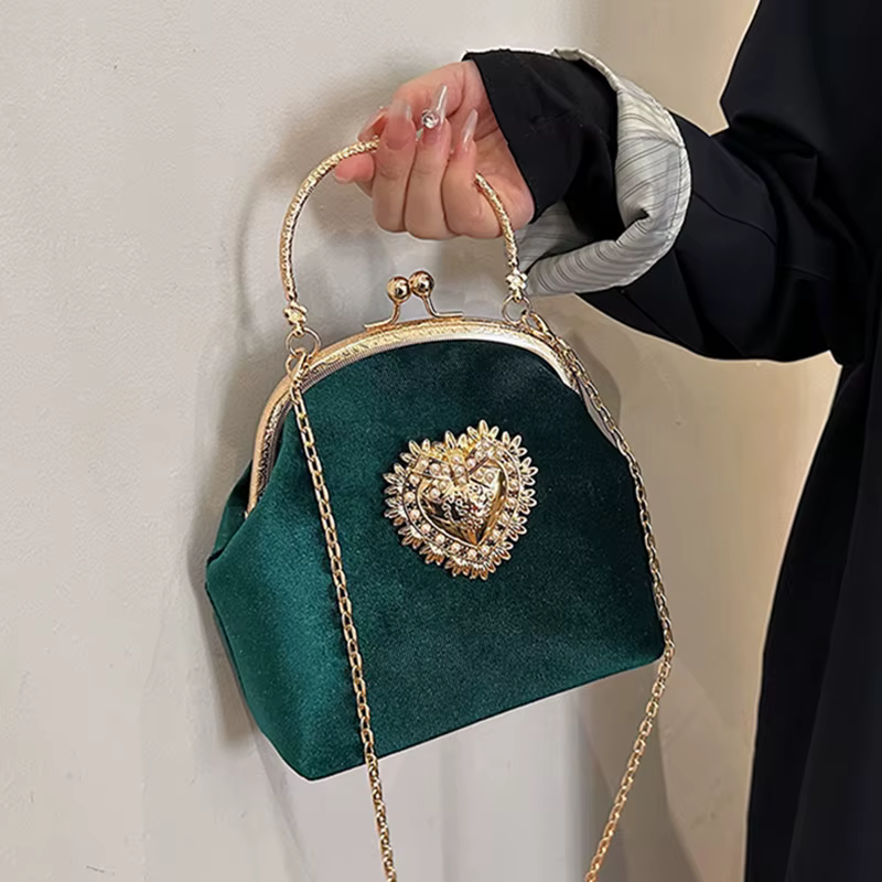 Sac à bandoulière en velours de luxe pour femmes