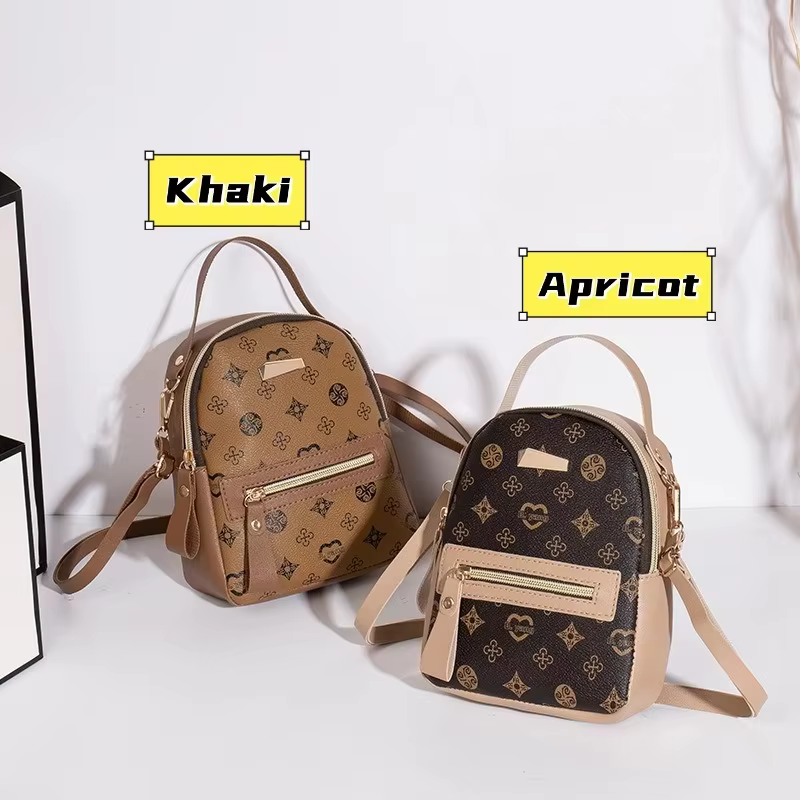Sac à dos Mini Femme Cuir PU Imprimé Élégant Multifonction Léger Sac à Bandoulière pour Sortie Quotidienne Voyage